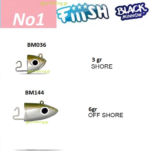 FiiiSH BLACK MINNOW JIGHEADS No1