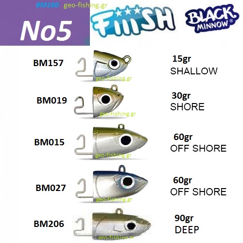 FiiiSH BLACK MINNOW JIGHEADS No5 FiiiSH BLACK MINNOW JIGHEADS No5